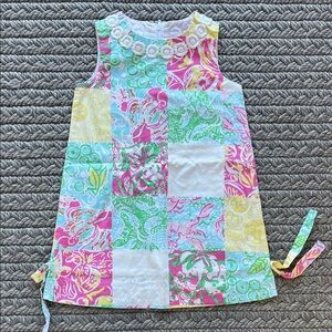 Lilly Pulitzer Pink and Green Patchwork Dress, size 4